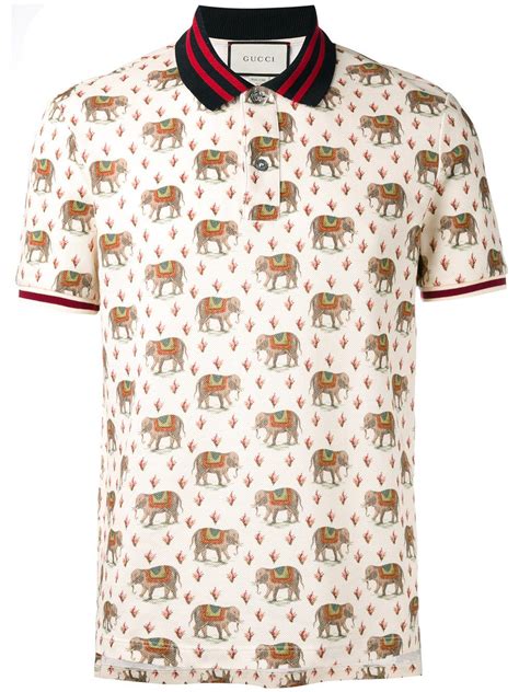 gucci elephant print polo shirt|Gucci polo shirts for cheap.